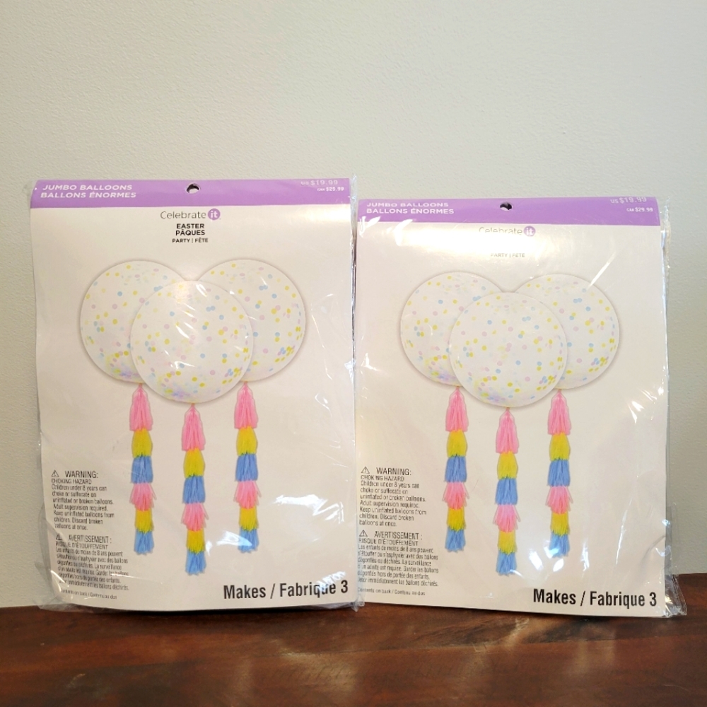 Celebrate It Set of 6-36" Jumbo Balloons with confetti